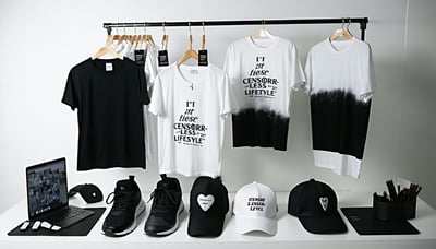 Expressive merchandise promoting a censor-less lifestyle