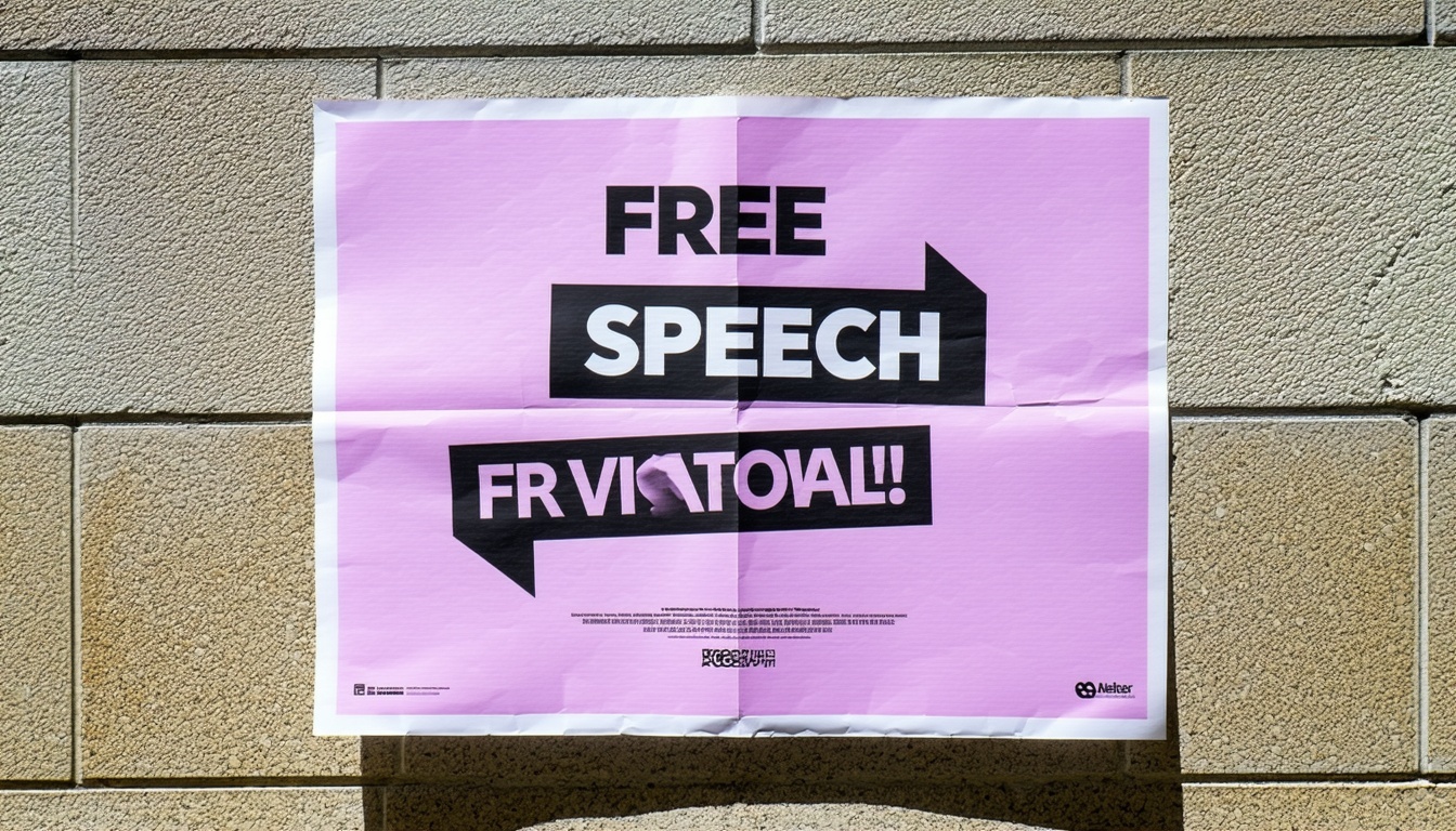 Poster with powerful free speech message